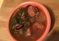 Sausage, kale and bean soup