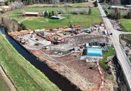 An aerial view of the Olympic Pipeline cleanup site in Conway